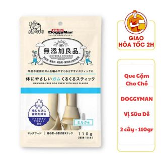 (CÓ QUÀ TẶNG) Que Gặm DOGGYMAN - Xương Nơ Vị Sữa Dê - 2 cây - 110gr