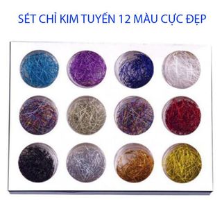 Set nhũ sợi trang trí móng 12 màu
