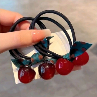 Dây cột tóc quả cherry chun cột tóc nữ phụ kiện tóc bé gái