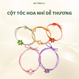 Cột tóc hoa cúc xinh xắn màu pastel