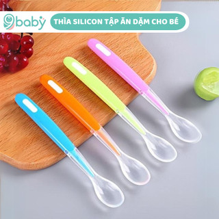 Thìa ăn dặm cán dài silicon cho bé