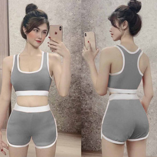 Đồ bộ nữ Tiểu Thư tập Gym 💥 CÓ SẴN 💥 Sét áo in hình mặt mèo phối quần đùi viền trái tim cực xinh , chất thun bozip đẹp