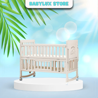 [Tặng màn] Cũi trắng cho bé, Cũi ngủ 2 tầng cho bé đa năng tiện lợi, Combo cũi trắng BabyLux Store