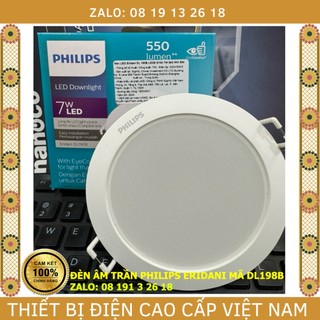  Đèn led âm trần Philips Eridani mã DL190B, 7W 10W, 14W, 23W, đèn led tích hợp driver vào thân, bảo hành 2 năm