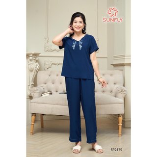 SP2179 ĐỒ BỘ MẶC NHÀ CHẤT LANH THÁI SUNFLY