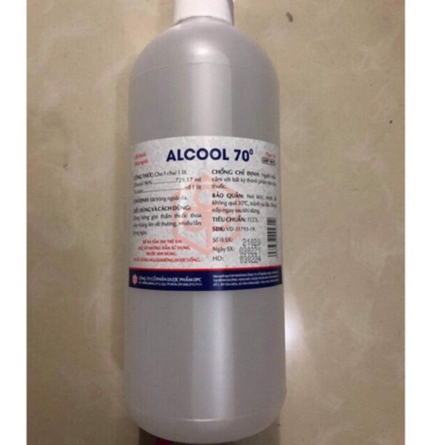 Alcool 70 Độ Opc 1000Ml - Trắng 1 lít chai cồn xịt
