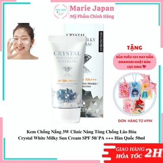 Kem Chống Nắng 3W Clinic Crystal White Milky Sun Cream  SPF 50/ PA +++ Hàn Quốc 50ml