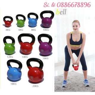 tạ ấm 20kg hay còn gọi là tạ bình vôi, tạ chuông chất liệu gang đặc bọc cao su cao cấp