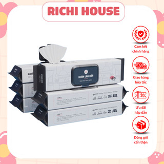 Combo 3 gói - 6 gói khăn ướt lau bếp gumi tẩy dầu mỡ, khử trùng nội thất gia đình, khăn ướt lau đa năng 80 tờ