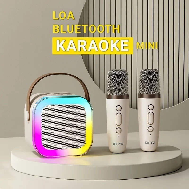 Loa bluetooth mini có đèn led kèm 2 mic