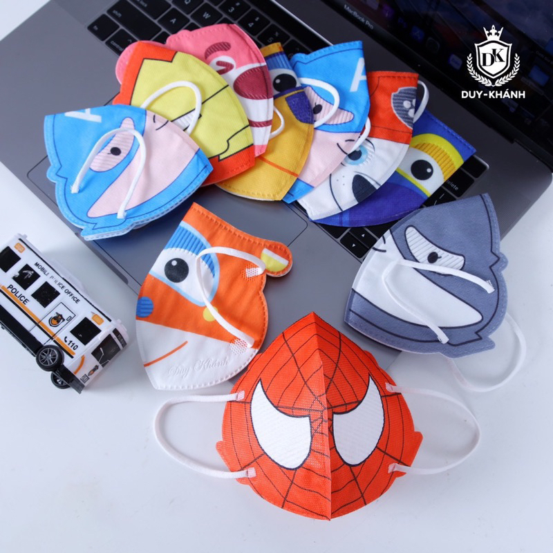 Khẩu trang bé 5D lụa duy khánh in họa tiết hoạt hình