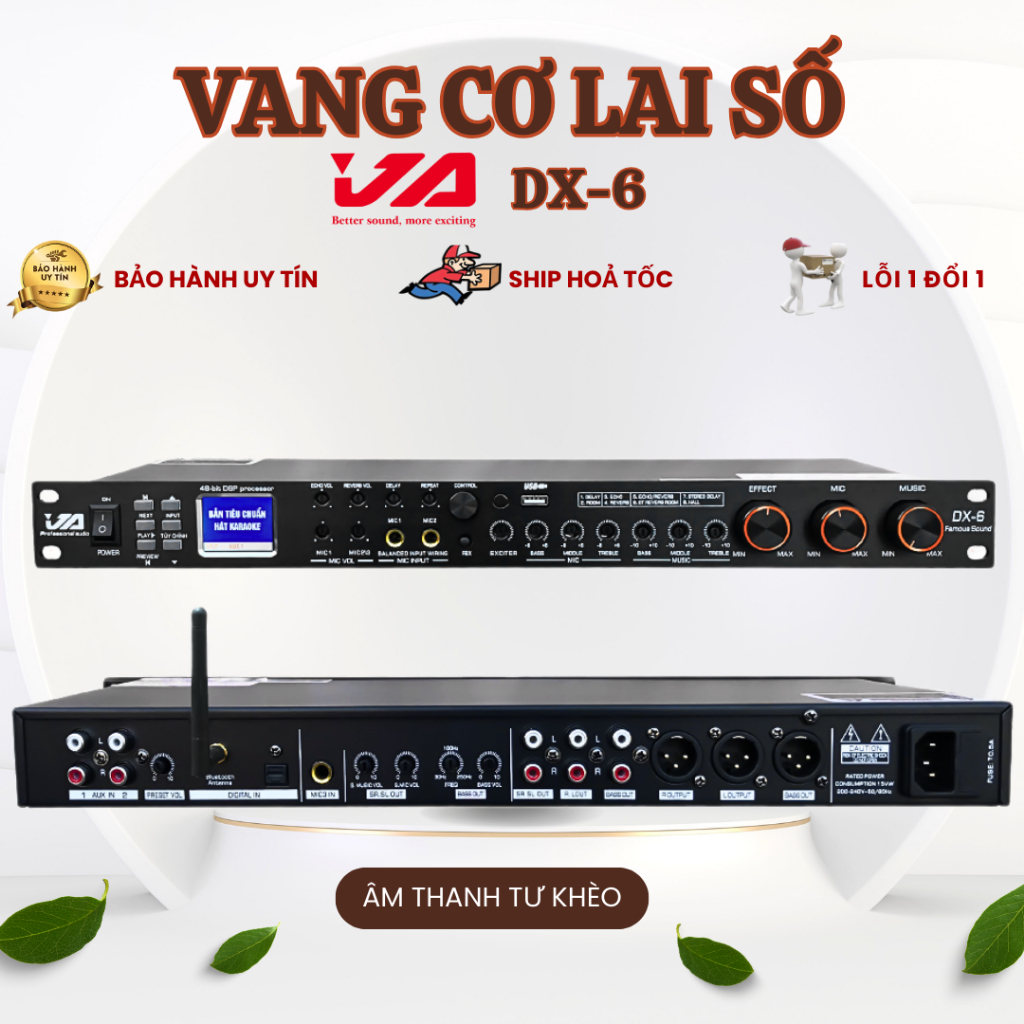 Vang Cơ Lai Số JA DX6 Chính Hãng - Đa Dạng Kết Nối ( Bluetooth, Optical ) - Chống Hú - Echo Reverb Hay