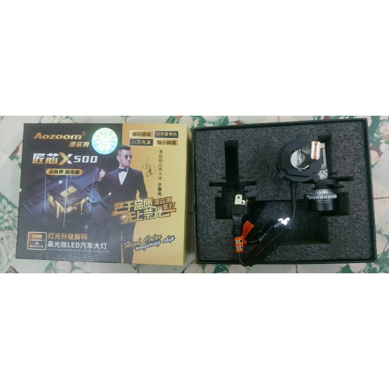 Combo 02 bóng đèn LED AOZOOM siêu sáng, công suất cao 12V 55W chân H4, H7, H11, HB3/9005, HB4/9006