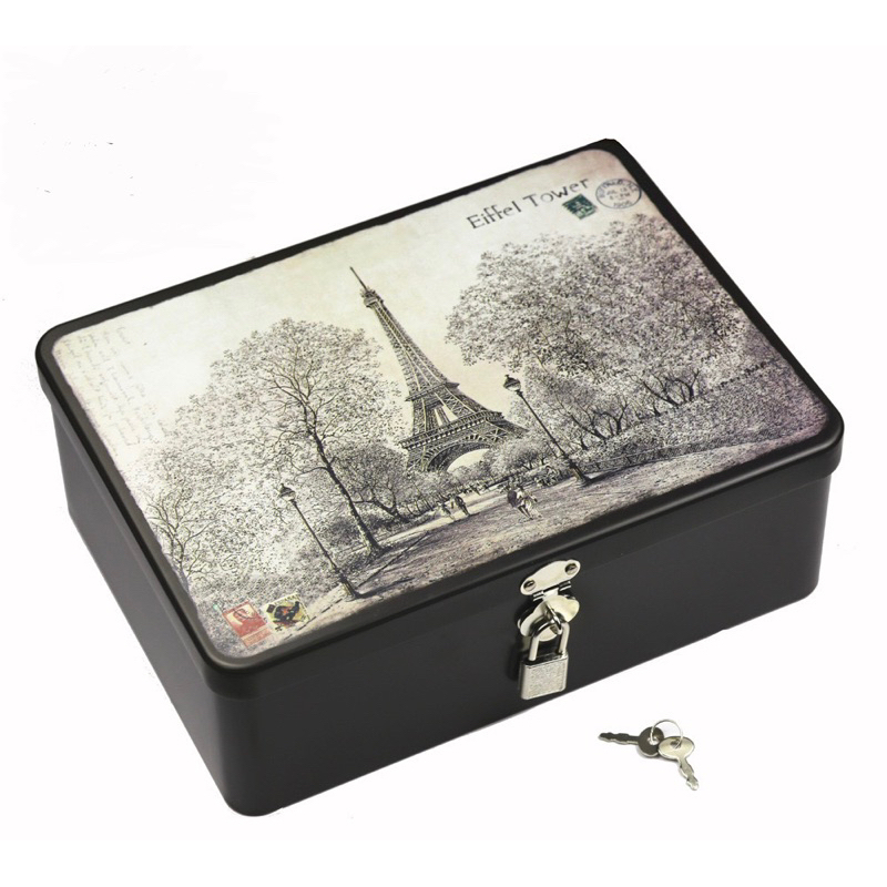 Hộp sắt đựng đồ vintage mướp