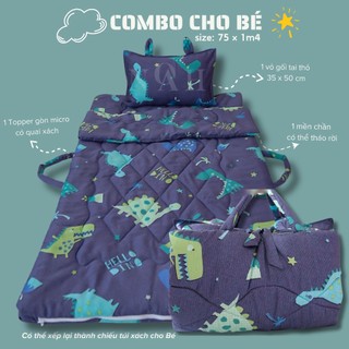 Combo set túi ngủ cho bé họa tiết khủng long