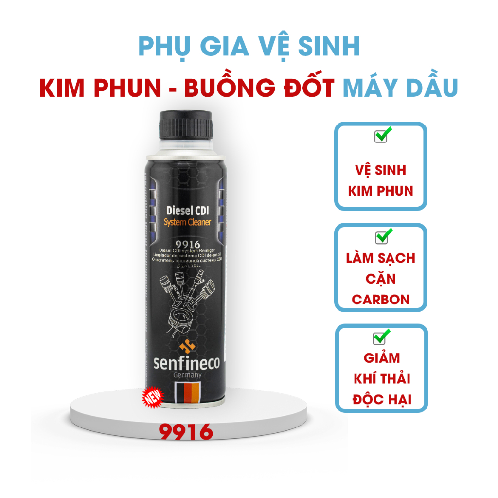 Senfineco 9916 Dung Dịch Làm Sạch Kim Phun Buồng Đốt Cho Máy Dầu 300ml