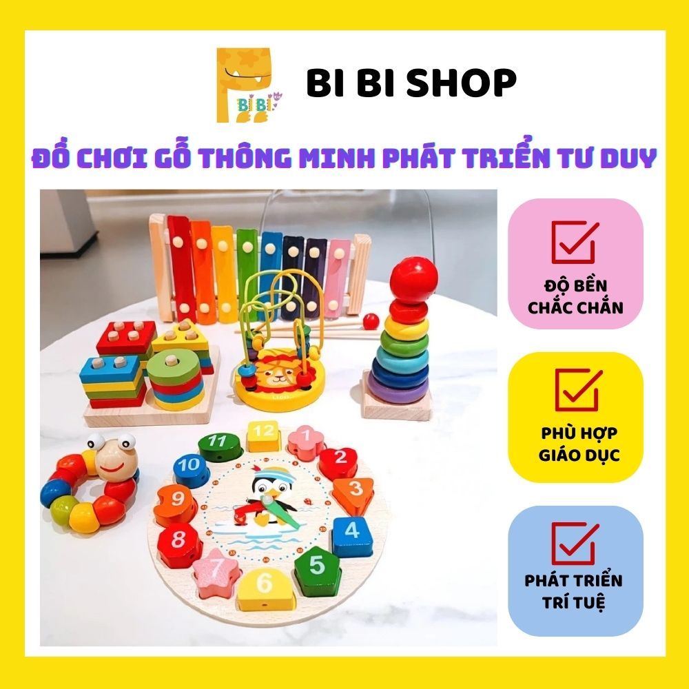 Combo 6 món Đồ chơi Gỗ Thông Minh Cho Bé