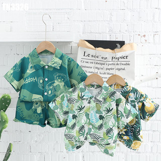 Set Bộ Áo Sơ Mi Tay Ngắn Quần Họa Tiết Đi Biển Cho Bé Trai 1 2 3 4 5 Tuổi MINTSCLOSET Quảng Châu - TN3326