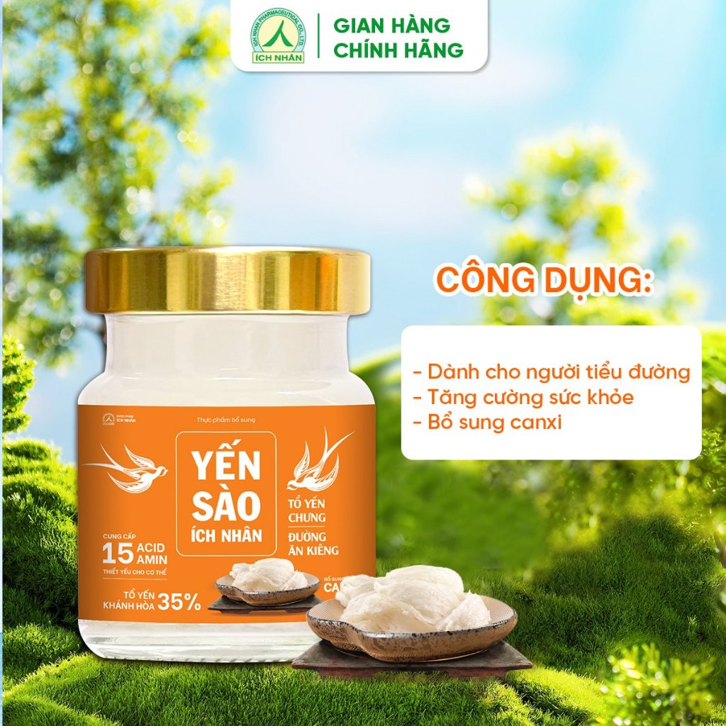 Combo 10 Lọ Yến Sào Ích Nhân Tổ Yến Chưng Đường Ăn Kiêng 70ml giúp bồi bổ sức khỏe, tăng cường miễn dịch & sức đề kháng