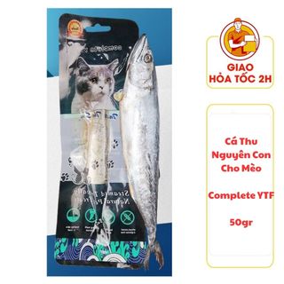 (CÓ QUÀ TẶNG) Cá thu nguyên con cho mèo - Steamed Trevally Natural Pet Treat Complete YTF - 50gr