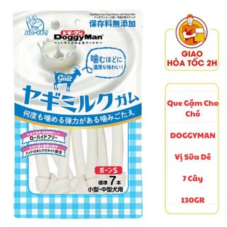 (CÓ QUÀ TẶNG) DOGGYMAN - Xương Nơ Vị Sữa Dê - Size S - 7 cây - 130gr