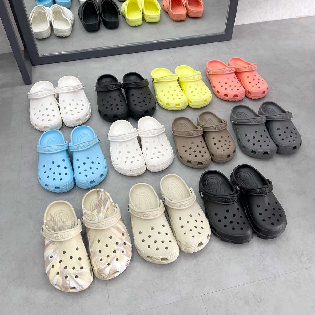 ( Tặng móc + 6 Jibbizt ) Dép Sục Crocs CLassic Tiệm Nhà Sấu Nam Nữ Màu Trơn Cao 3cm - Có Lỗi Cắt Đã Được Xử Lý Rất Chắc | BigBuy360 - bigbuy360.vn