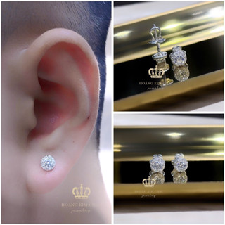 Khuyên tai nụ bạc nam nữ Hoàng Minh Châu Jewelry ( K01-S5) - khuyên tai chuẩn bạc S950 chốt xoáy ren
