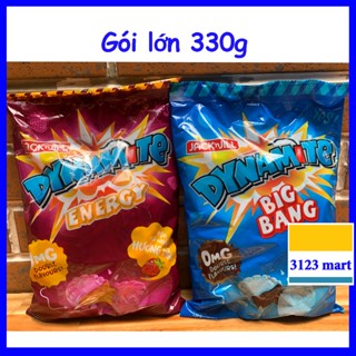 Mới nhất! hsd 01/2026->02/2027) Gói lớn 330g Kẹo Dynamite Energy tăng lực nhân siro dâu, Big Bang bạc hà nhân Socola