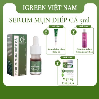 [Mẫu mới 2024 - MUA 1 TẶNG 1] Serum Mụn Diếp Cá IGREEN 5ml, Hỗ trợ cải thiện mụn, thâm, se khít lỗ chân lông