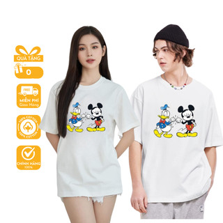 Áo Thun Chuột Mickey Và Vịt Donald Unisex Form rộng 100% Cotton 2 chiều Local Brand - AC330