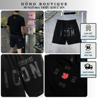 Quần đùi nam chữ da icon dsq chất umi hàn cao cấp - quần đùi nam cao cấp