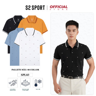 Áo Polo nam S2 SPORT thun cổ bẻ tay ngắn phối line to kèm họa tiết chấm bi vải Cotton CVC không nhăn thoáng mát - SPL03