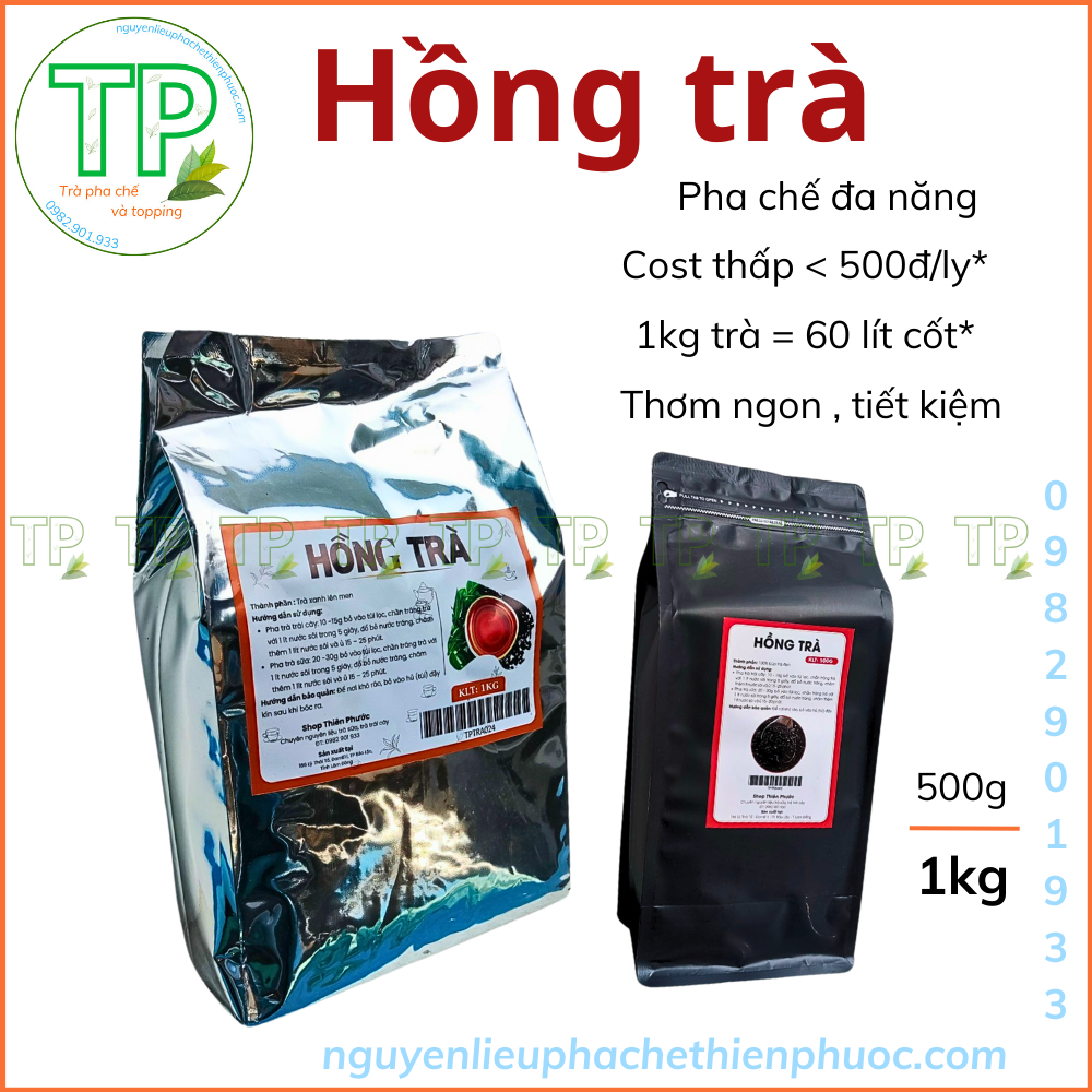 Hồng trà Thiên Phước loại ngon, giá cost thấp chỉ 500đ tiền trà cho 1 ly trà đào