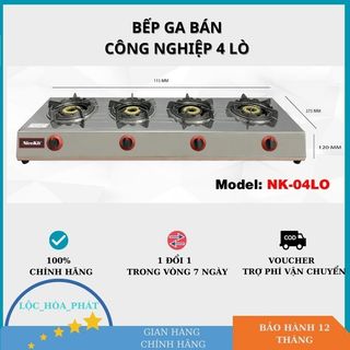 Bếp Ga Bán Công Nghiệp 4 Lò Khè