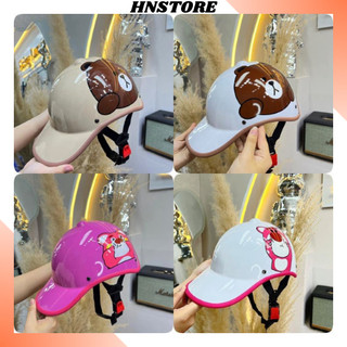 Mũ bảo hiểm gấu dâu, Mũ bảo hiễm nữ dễ thương, Khoétl sau, Mũ bảo hiểm gấu FREESHIP