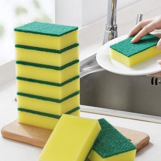 Miếng rửa chén bọt biển xanh vàng