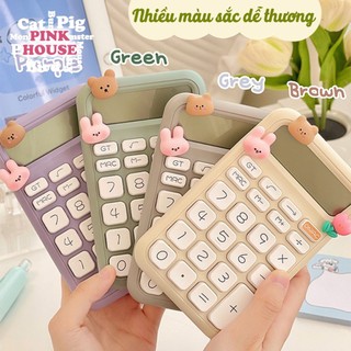 Máy tính cầm tay bỏ túi tiện lợi sticker dễ thương nhiều màu - Máy tính học sinh dễ dàng sử dụng