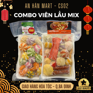 Combo viên thả lẩu mix Malaysia, set viên thả lẩu tổng hợp nhiều vị khay 500g