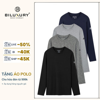 Áo Giữ Nhiệt Nam Dài Tay 6ATOB001 - 7ATOB301, Áo Thun Biluxury Co Giãn Thoải Mái Nhiều Màu
