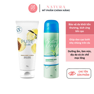 Kem cạo lông Gillette venus pure 174g/ gel bọt cạo lông Gillette venus satin care sensitive skin 195g Úc