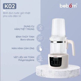 (bh 12 tháng) Máy đun nước và hâm nước pha sữa điện tử K02 Beborn