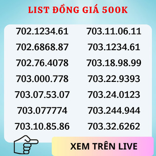 Sim mobi số đẹp trả trước sale đồng giá 500k