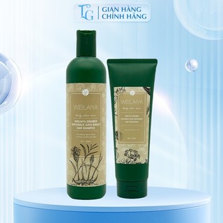 Cặp dầu gội gừng hà thủ ô 400ml + dầu xả gừng hà thủ ô 250ml kích mọc tóc Weilaiya Zingiber Officinale Juice