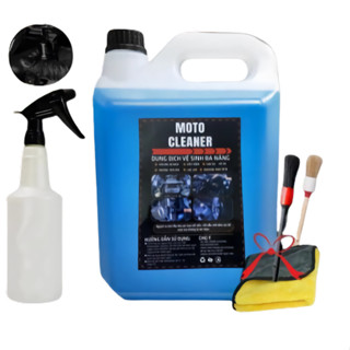 Dung Dịch Rửa Dầu Nhớt Đa Năng Moto Cleaner 5Lít Tặng Kèm Quà 3 Món Hoặc Bình Kháng Hóa Chất Motobike cleaner