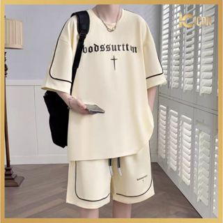 Bộ Quần Áo Cộc Tay Nam Chất Tổ Ong Thêu Chữ Thập, Bộ Mùa Hè Ngắn Tay Chất Hàng Đẹp BO18 - ICON