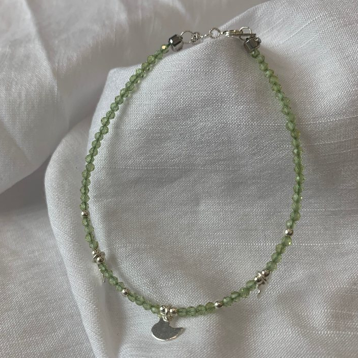 Vòng tay đá Peridot giác Bạc 925 - Lắc tay đá Peridot giác S925