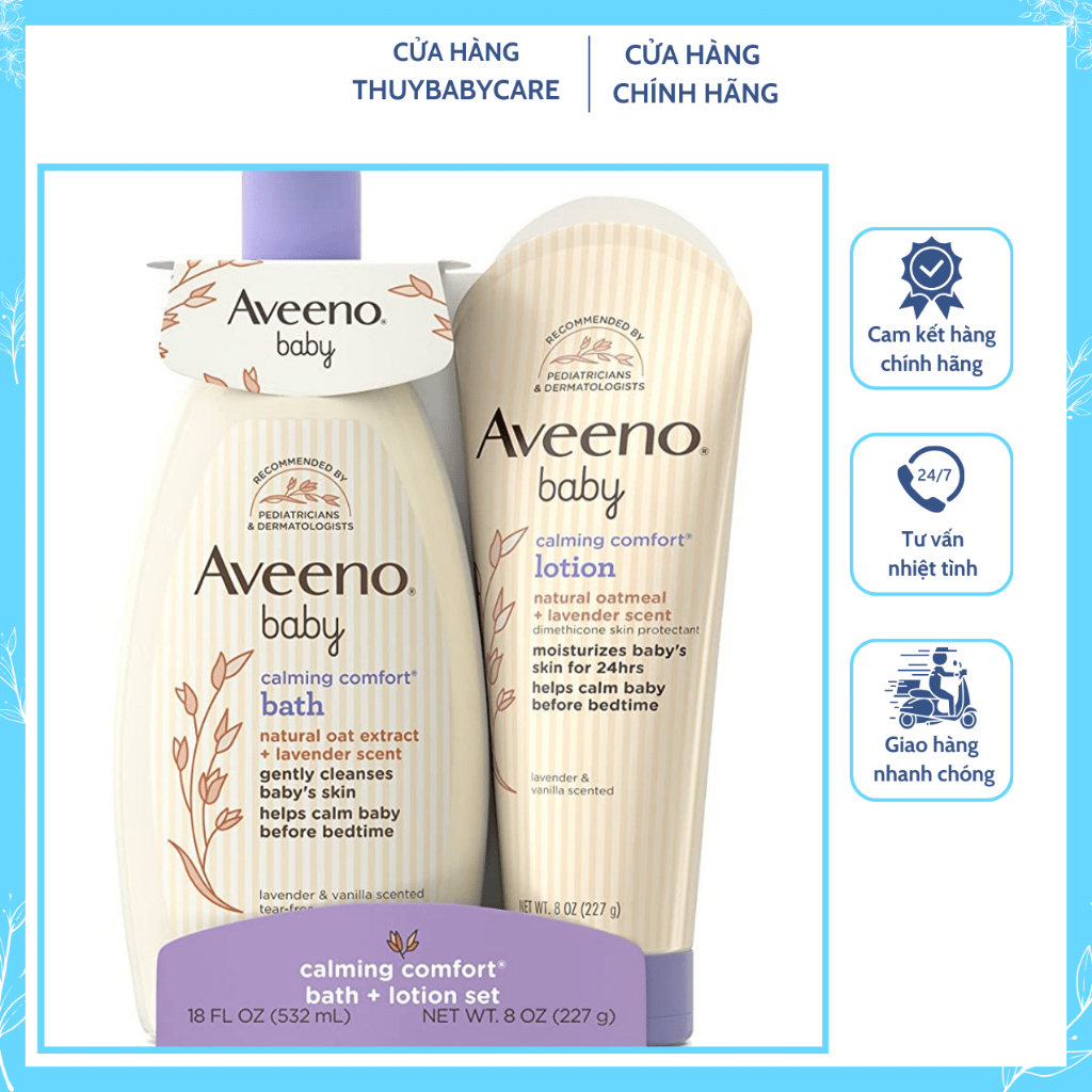 Set sữa tắm & lotion Aveeno Baby shampoo & lotion set