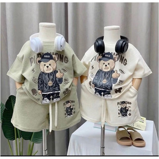BỘ GẤU SOLO CHO BÉ TRAI CHẤT LIỆU TỔ ONG 8-18KG QUỲNH ANH SHOP