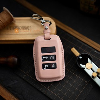 Bao da chìa khóa RANGE ROVER , Bao da chìa khóa thủ công , Khắc tên miễn phí , Màu hồng