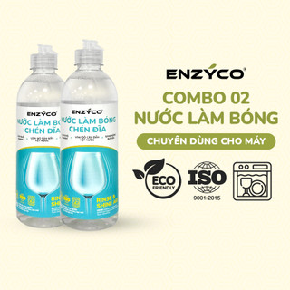 Combo 2 Nước Làm Bóng Chén Dĩa Dành Cho Máy ENZYCO Làm Khô Nhanh, An Toàn Từ Acid Chanh